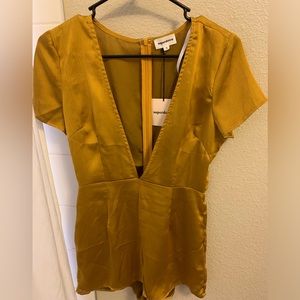 Deep V Romper in Marigold